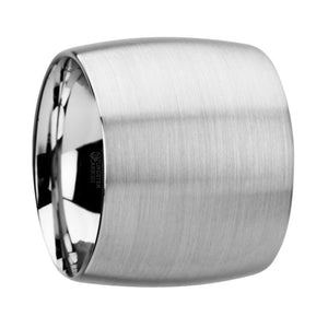 Super Wide Domed Brushed Tungsten Carbide Ring