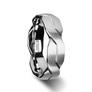Intertwining Chain Link White Tungsten Ring