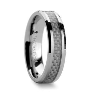 White Carbon Fiber Tungsten Engagement Ring