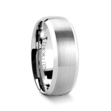 Load image into Gallery viewer, Round Satin Tungsten Ring with Polished Bevel Edge