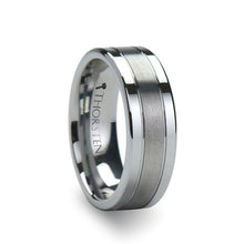 Load image into Gallery viewer, Polished &amp; Brushed Grooved Tungsten Ring