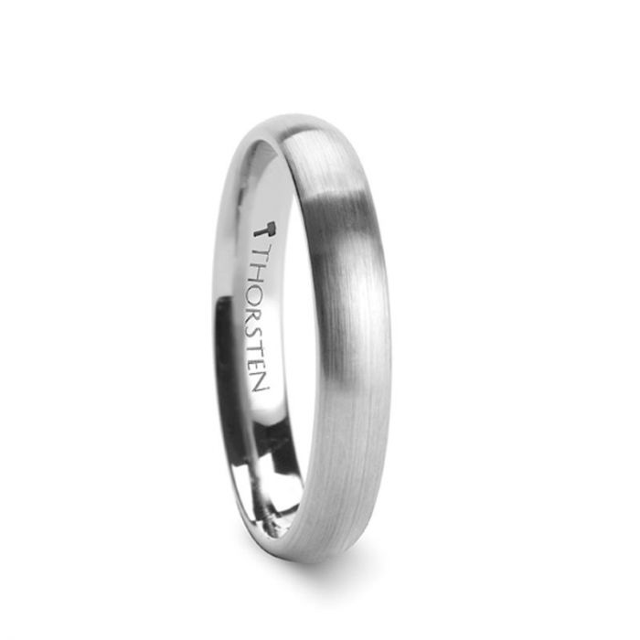 Domed Tungsten Wedding Band with Satin Finish