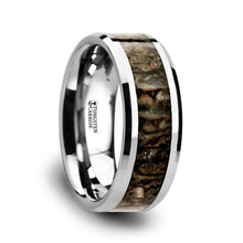 Load image into Gallery viewer, Authentic Brown Dinosaur Bone Inlay Tungsten Wedding Ring