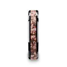 Load image into Gallery viewer, Pink Dinosaur Bone Black Ceramic Wedding Ring