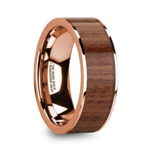 Load image into Gallery viewer, 100% Authentic Rosewood Inlay Rose Gold Ring, 14K