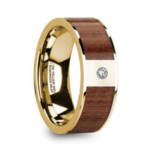 Load image into Gallery viewer, Authentic Rose Wood Gold Ring with Diamond, 14K