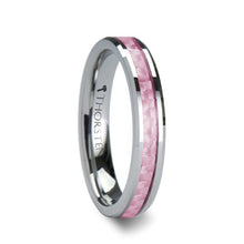 Load image into Gallery viewer, Pink Carbon Fiber Women&#39;s Tungsten Wedding Band