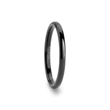 Load image into Gallery viewer, Round Black Tungsten Wedding Band for Women