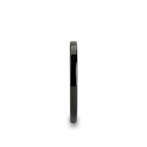 Black Flat Cut Tungsten Carbide Ring