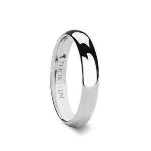 Rounded White Tungsten Wedding Band