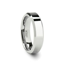 Load image into Gallery viewer, White Tungsten Wedding Band with Polished Finish