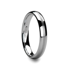 Load image into Gallery viewer, Polished Tungsten Wedding Band with Satin Stripe