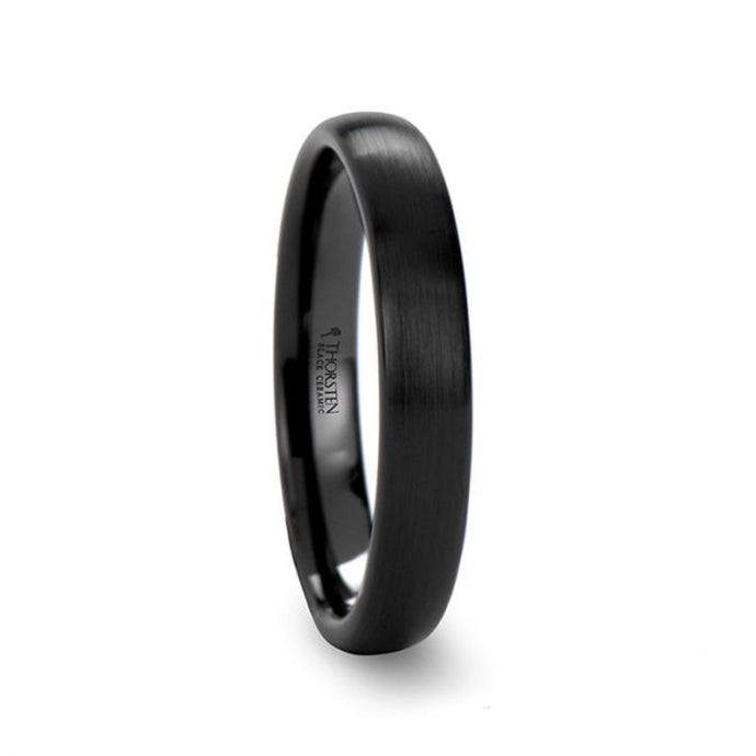 Brushed Black Ceramic Rounded Ring