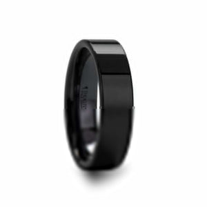 Polished Black Ceramic Wedding Band