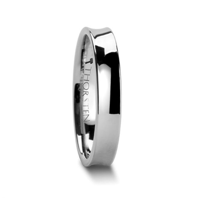 Polished Concave Tungsten Carbide Ring