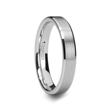 Load image into Gallery viewer, Brushed Tungsten Wedding Band with Beveled Edge