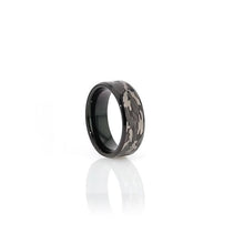 Load image into Gallery viewer, Black and Gray Hunter Camo Black Tungsten Carbide Wedding Ring