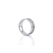 Load image into Gallery viewer, Polished &amp; Brushed Grooved Tungsten Ring