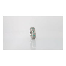 Load image into Gallery viewer, 3 Emerald Brushed Finish Tungsten Wedding Band, Beveled Edges