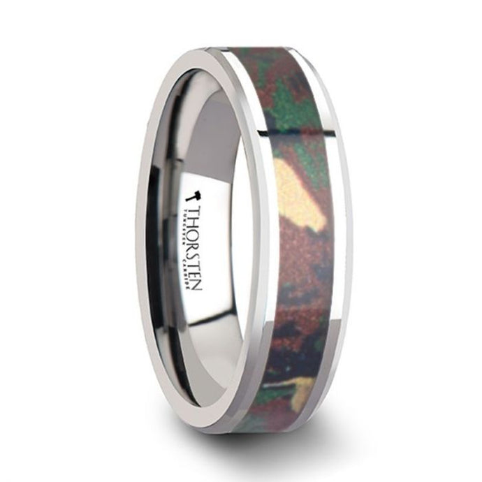 Military Jungle Camouflage Tungsten Wedding Ring