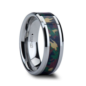 Military Jungle Camouflage Tungsten Wedding Ring