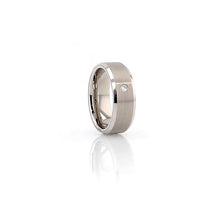 Load image into Gallery viewer, Diamond Tungsten Carbide Wedding Band with Satin Finish