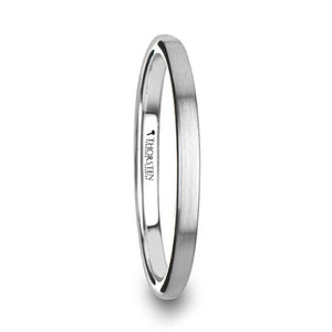 Classic Domed Brushed Tungsten Wedding Band for Women