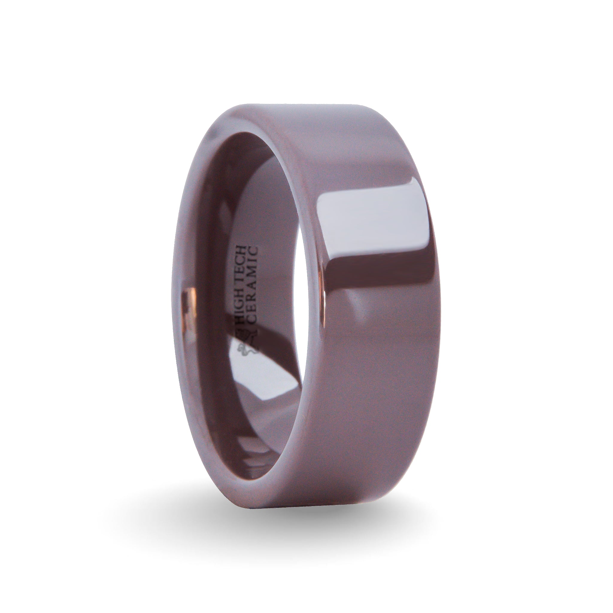 Classic High Polished Ceramic Wedding Band Ring - Scratch Resistant, Multiple Colors