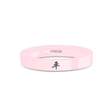 Load image into Gallery viewer, Chinese &quot;Peace&quot; Character Calligraphy Engraved Pink Ceramic Ring