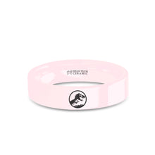 Load image into Gallery viewer, Jurassic Park World T-Rex Dinosaur Logo Pink Ceramic Ring