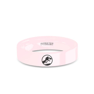 Jurassic Park World T-Rex Dinosaur Logo Pink Ceramic Ring