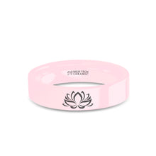 Load image into Gallery viewer, Lotus Flower Buddhist Zen Engraved Pink Ceramic Wedding Ring