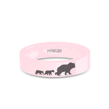 Load image into Gallery viewer, Mama Bear Cubs Laser Engraved Pink Ceramic Ring Band, Polished