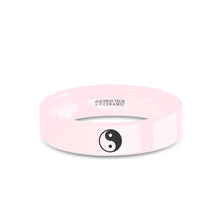 Load image into Gallery viewer, Oriental Yin Yang Logo Symbol Engraved Pink Ceramic Wedding Ring