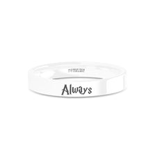 Load image into Gallery viewer, Wizard Font &quot;Always&quot; Laser Engraved White Ceramic Wedding Band