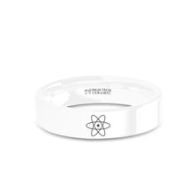 Load image into Gallery viewer, Atom Symbol Nucleus Proton Electron Engraved White Ceramic Ring