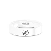 Load image into Gallery viewer, Jurassic Park World T-Rex Dinosaur Engraved White Ceramic Ring