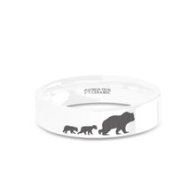 Load image into Gallery viewer, Mama Bear Cubs Laser Engraved White Ceramic Ring Band, Polished