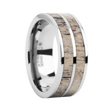 Load image into Gallery viewer, Naturally Harvested Deer Antler Inlay Titanium Wedding Ring