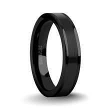 Load image into Gallery viewer, Stealthy Black on Black Ceramic Inlay Titanium Wedding Band