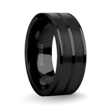 Load image into Gallery viewer, Stealthy Black on Black Ceramic Inlay Titanium Wedding Band