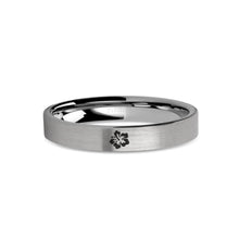 Load image into Gallery viewer, Hibiscus Flower Laser Engraved Tungsten Wedding Ring, Brushed