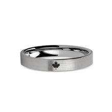 Load image into Gallery viewer, Canada Maple Leaf Laser Engraved Tungsten Wedding Band, Brushed