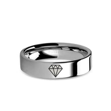 Load image into Gallery viewer, Diamond Symbol Laser Engraving Tungsten Carbide Wedding Ring