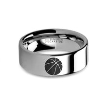 Load image into Gallery viewer, Basketball Laser Engraved Tungsten Carbide Wedding Ring