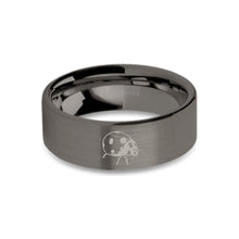 Load image into Gallery viewer, Ladybug Insect Engraved Gunmetal Tungsten Wedding Ring, Brushed